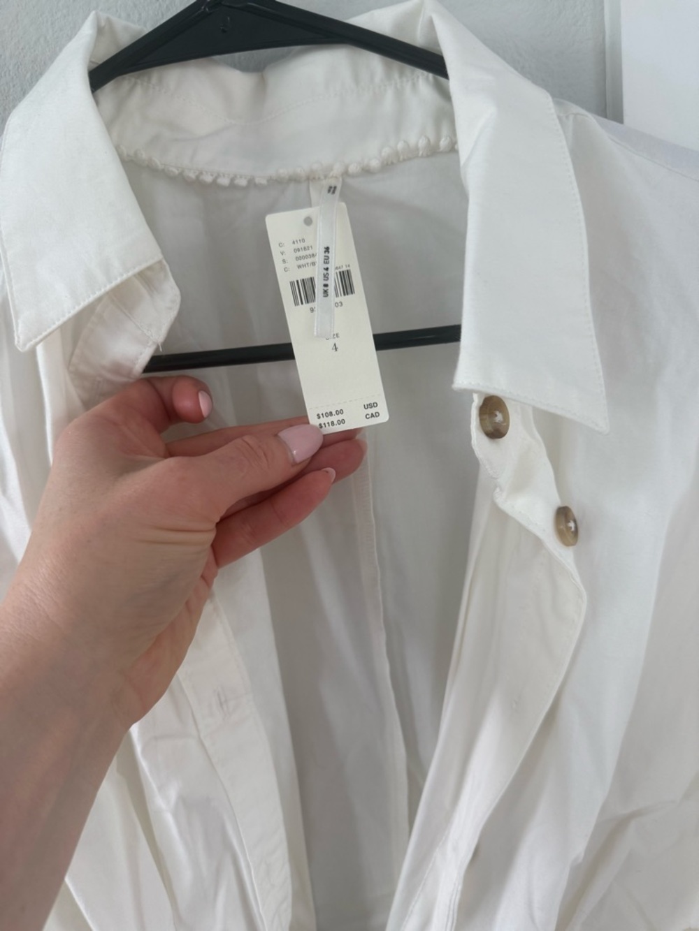 Anthropologie Cream Button-Front Peplum Blouse with Black Belt Accent - Picture 7 of 7